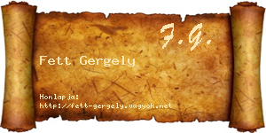 Fett Gergely névjegykártya